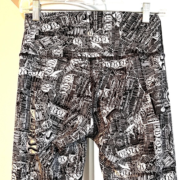 Lululemon Wunder Train High-Rise Tight 25" Tear It Up Alpine White Black Size 8 - Picture 9 of 13